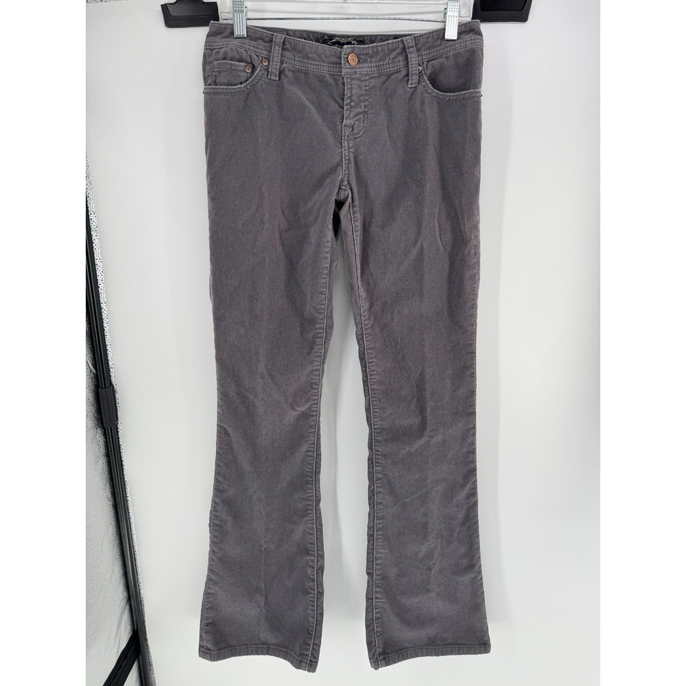 Y2K Women's Sz 28 Seven 7 Low Rise Flared Gray Corduroy Pants Jeans Inseam 33.5"